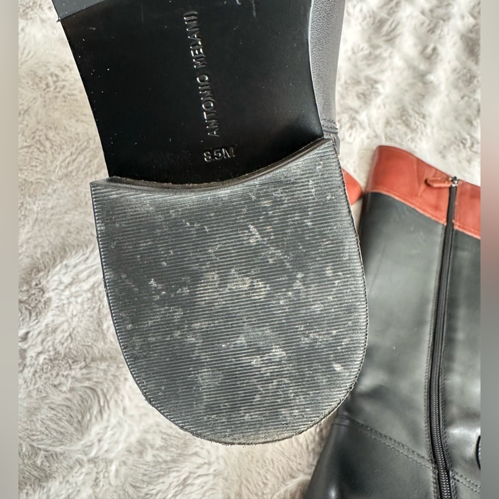 Antonio Melani leather boots size 8.5 black and brown - Picture 3 of 7